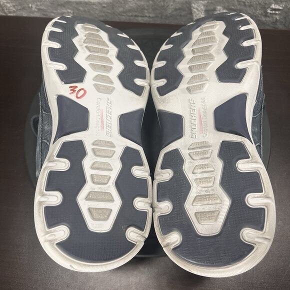 Skechers Mens Sz 10.5 Navy Blue Canvas Relaxed Fit Expended Kevan Oxfords Shoes - Picture 8 of 10